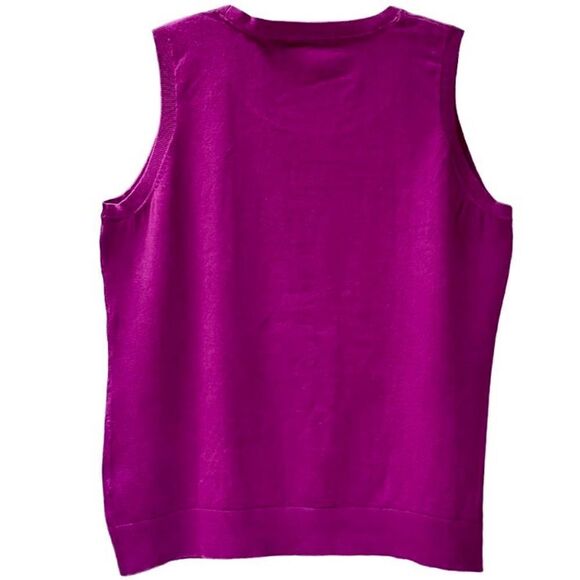 Talbots Crew Neck Pima Cotton Sleeveless Sweater in Magenta Women’s 1X - Picture 3 of 5